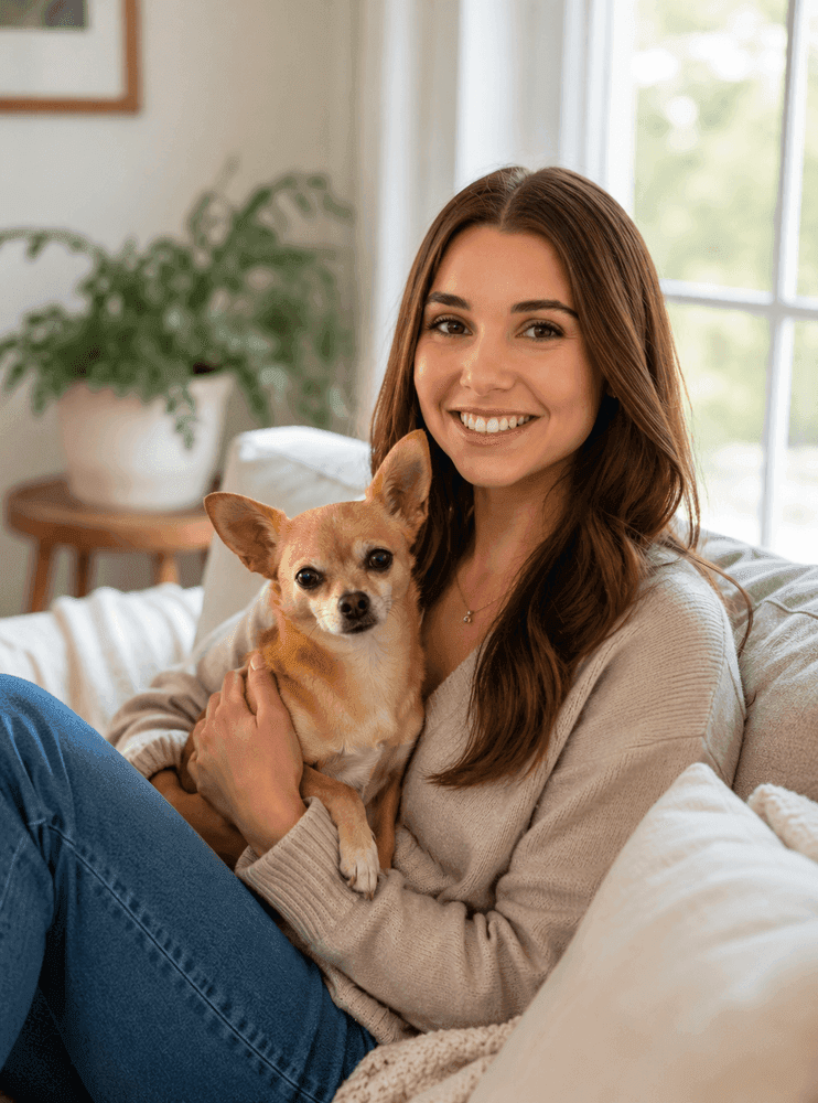 Amanda Graham, Founder, with her dog